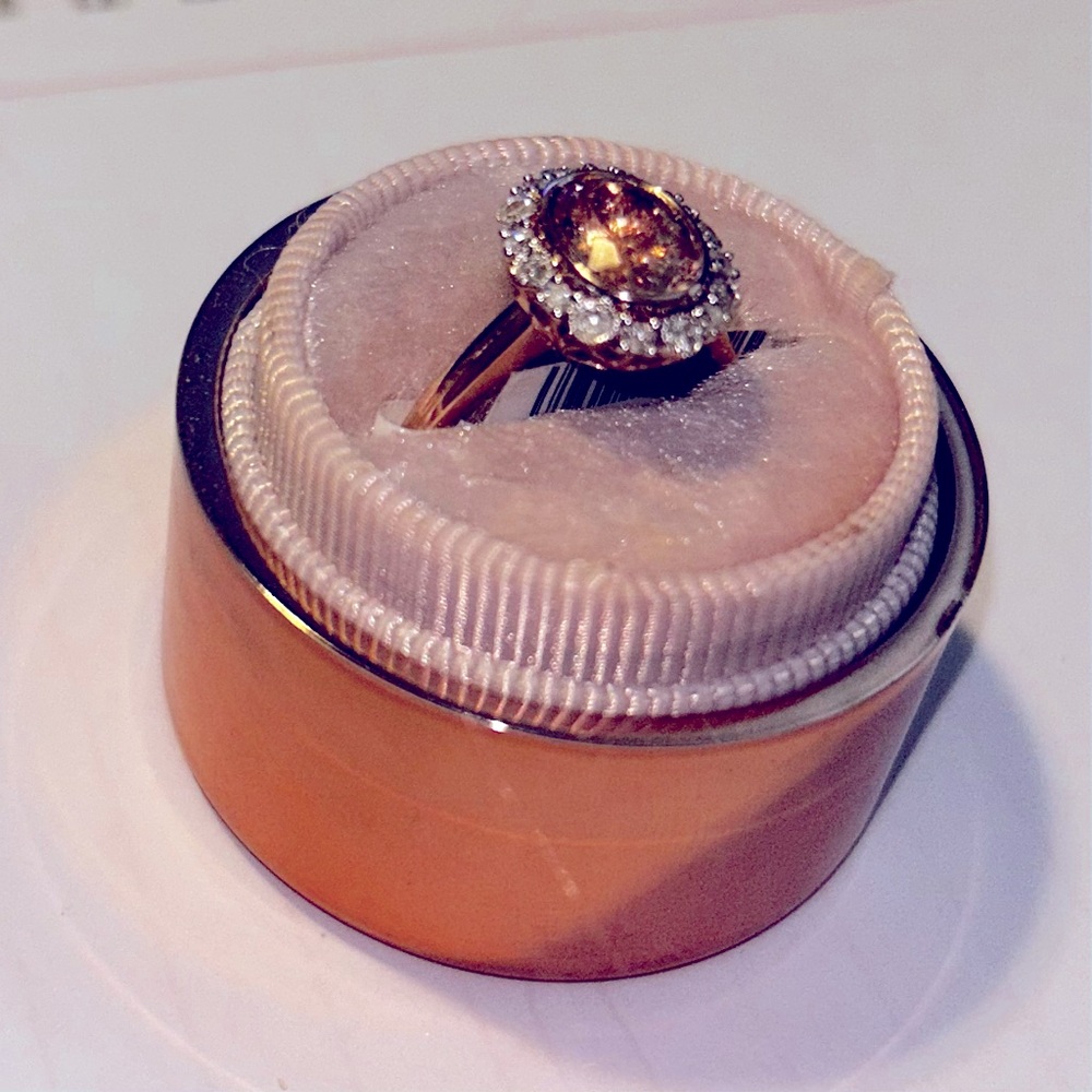 14k Rose and White Gold Morganite Diamond Halo Engagement Ring GGA certified